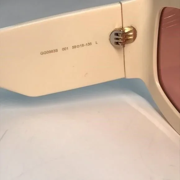 New Authentic Gucci Cream Sunglasses with Orange Lenses  display picture 2